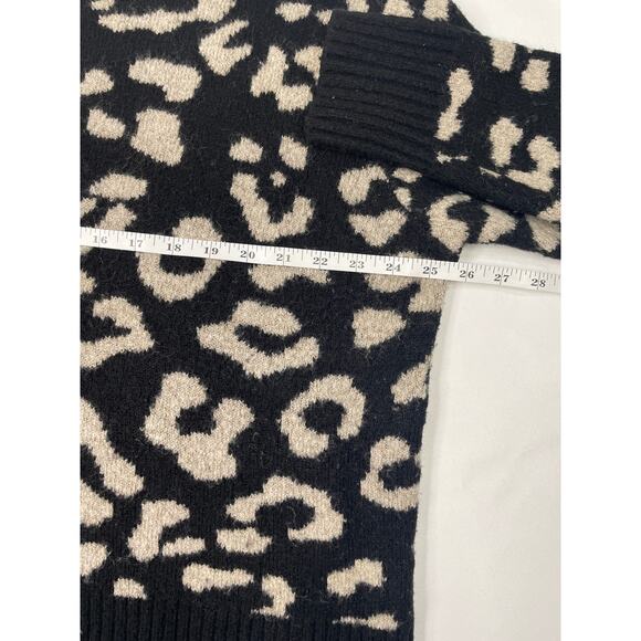 Zara Leopard Print Sweater Beige‎ & Black Oversized Boxy Fit Pullover Size Small - Picture 10 of 11